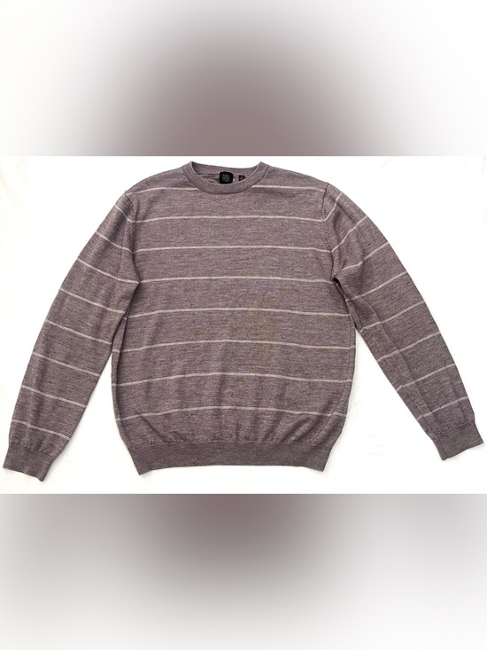Saks Fifth Avenue Sweaters - Saks Fifth Avenue Light Brown Striped Crewneck Wool Blend Sweater Women’s XL